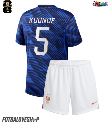 Francie Jules Kounde #5 Dětské Domácí Dres MS 2026 Krátký Rukáv (+ trenýrky)